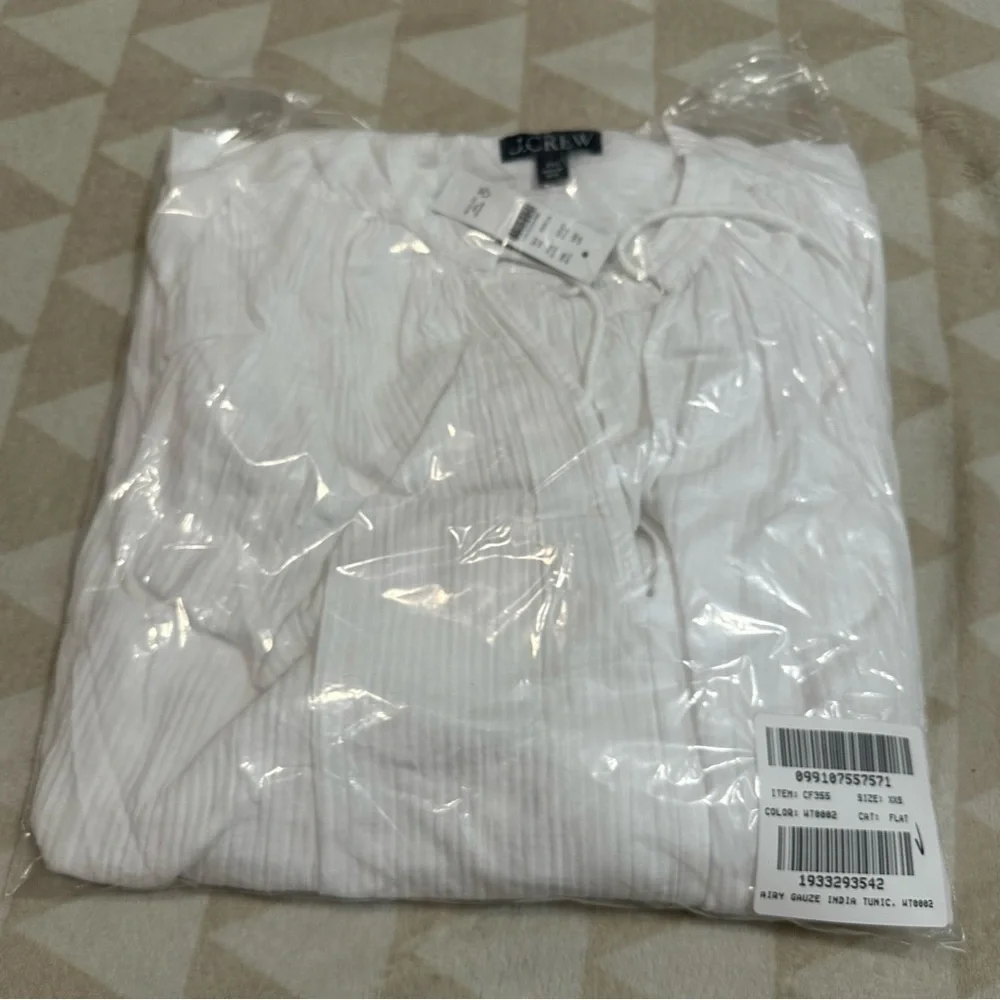 J crew white Airy gauze tunic dress